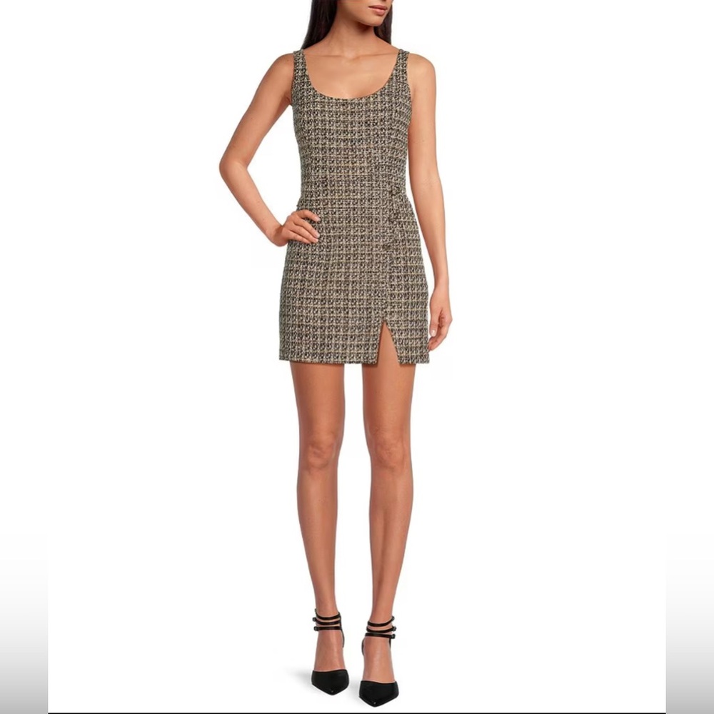 Gianni Bini Black and Tweed Mini Dress